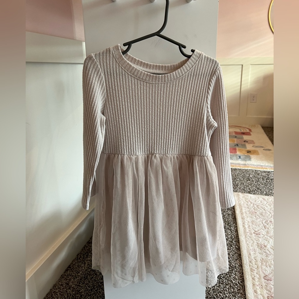 Cat & Jack Cream Dress with Tulle Size 3T